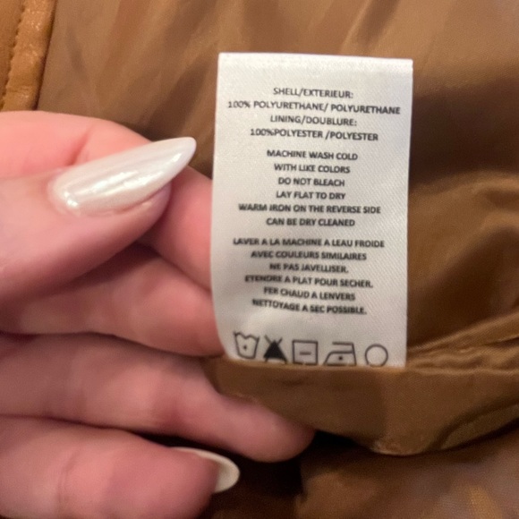 Faux Leather Camel Moto Jacket - Picture 10 of 12